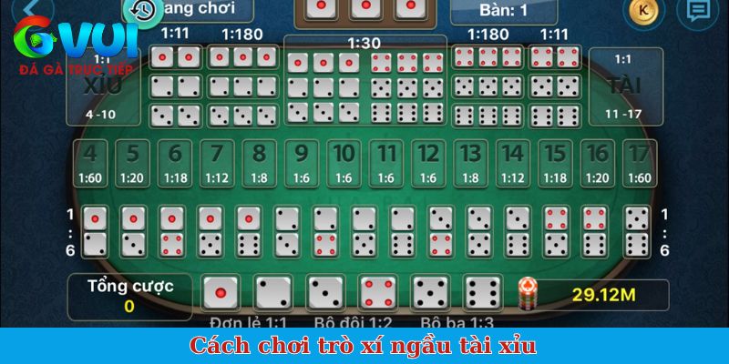 Cách chơi trò xí ngầu tài xỉu