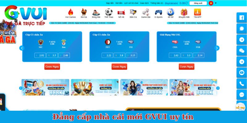 Đẳng cấp nhà cái mới GVUI uy tín