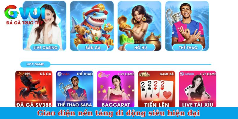 Giao diện nền tảng di động siêu hiện đại