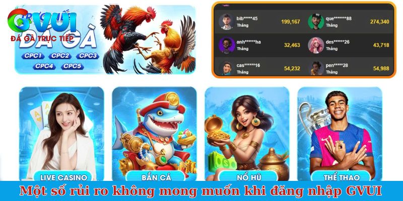 Một số rủi ro không mong muốn khi đăng nhập GVUI