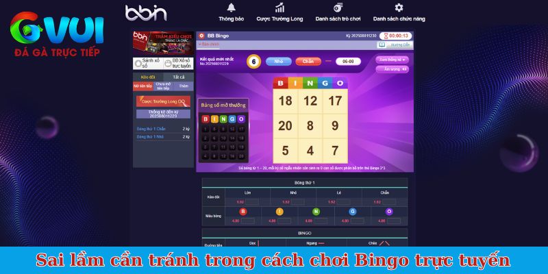 Sai lầm cần tránh trong cách chơi Bingo trực tuyến